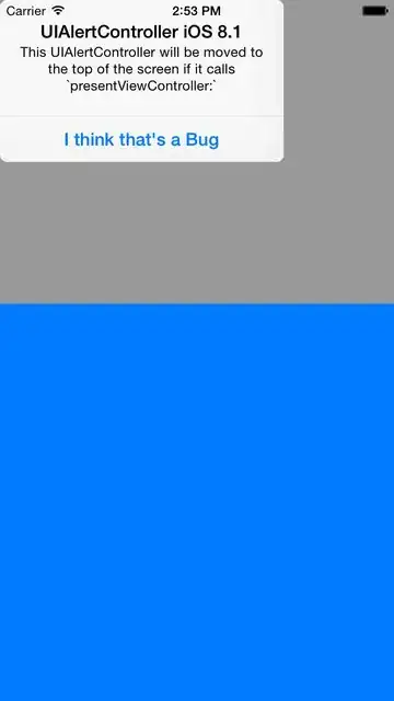 Alert has moved to top of screen