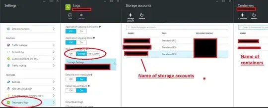 Azure diagnostics logs settings for web server