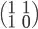 \begin{pmatrix}1&1\1&0\end{pmatrix}