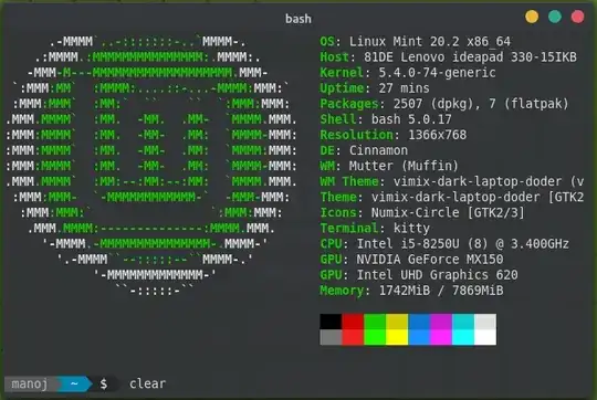 terminal before "clear" command