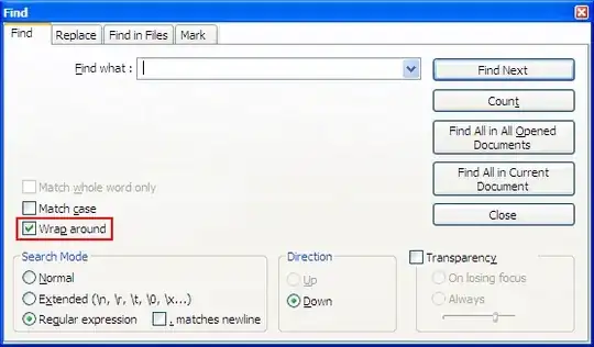 Notepad++ Find Dialog