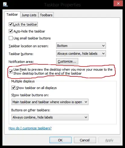 Aero Peek checkbox in Windows 8
