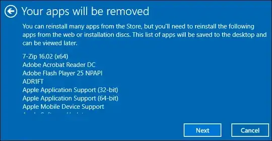 Your apps will be removed