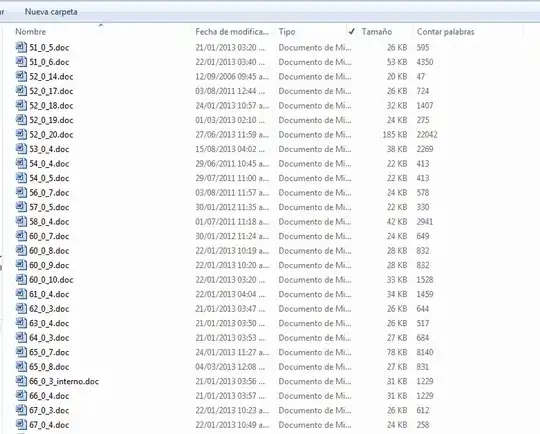 Example of Windows Explorer with a Word Count column added