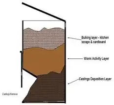 cut-away view of worm farm