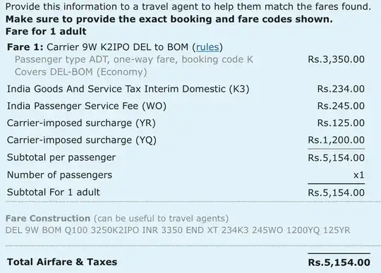 DEL-BOM if bought in Delhi