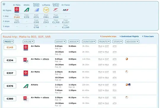 matrix airfare search engine