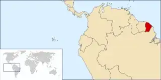 location of French Guiana in South Aomerica
