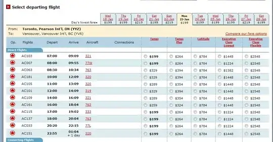 fares YYZ-YVR Jan 23rd as of Nov 24th