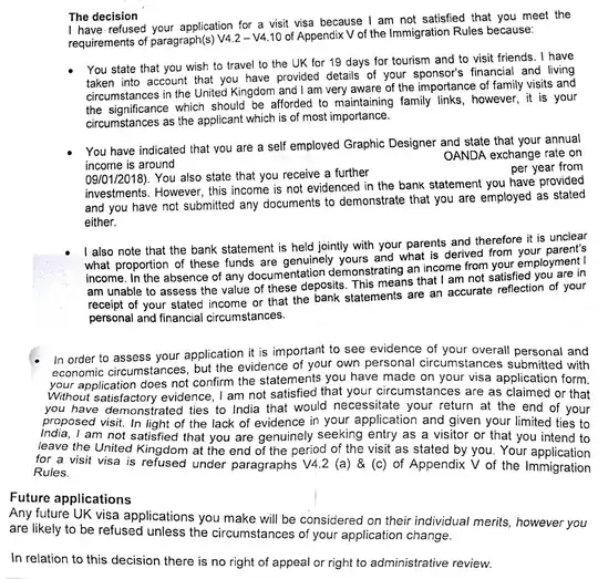 here's the refusal letter