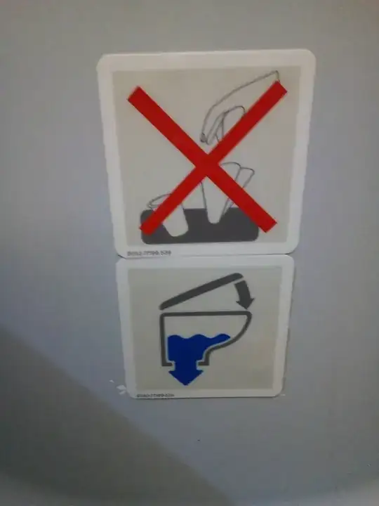 Signs on toilet