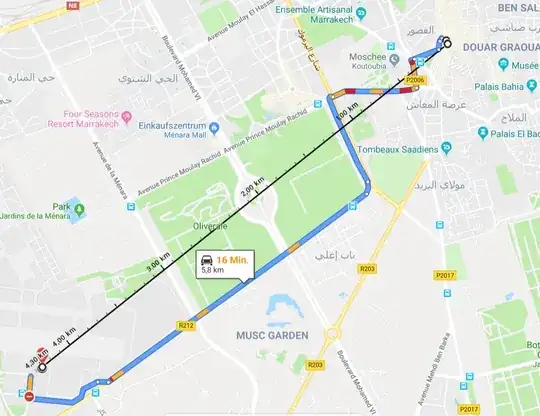 Google Maps of Marrakesh