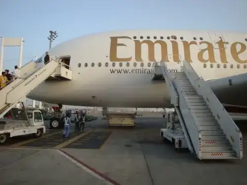 A380 boarding stairs in JED