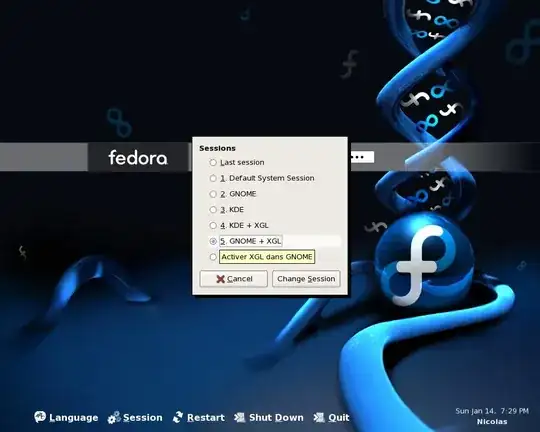 Choosing Desktop Environment Session Type in Fedora.