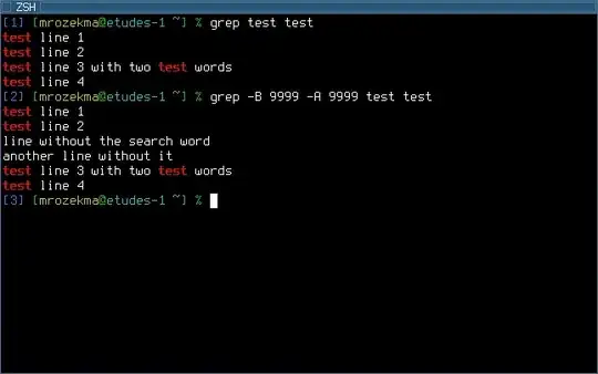 Screenshot of the two commands