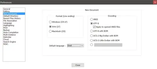 Notepad++ setting for new documents
