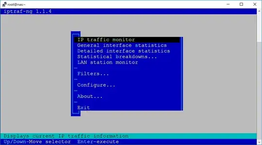 iptraf-ng main menu with box characters missing