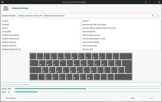 Keyboard Settings in Manjaro Settings Manager