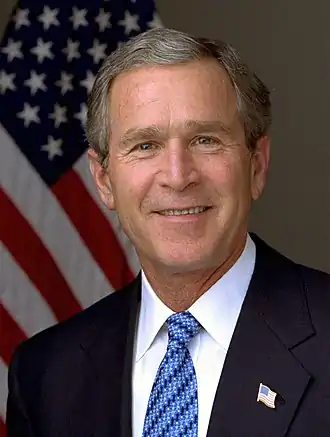 A portrait of former U.S. President George W. Bush.