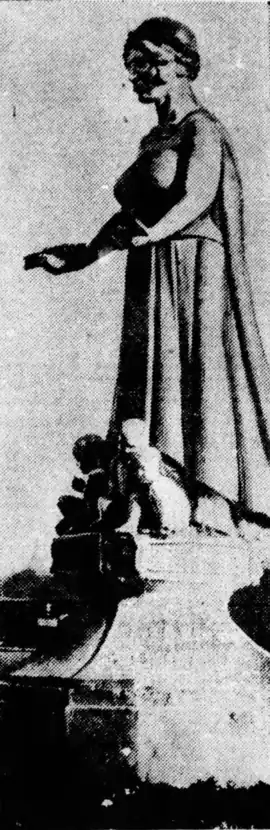 Black and white photograph of Statue of Industry