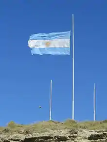 Flag of Argentina in Puerto Madryn.