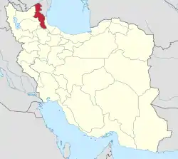 Location of Ardabil province in Iran