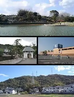 Top: Maeyama ParkMiddle: Dōgaku-ji and Fuji Grand IshiiBottom: Mount Kinobe