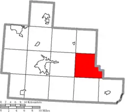 Location of Rome Township in Athens County