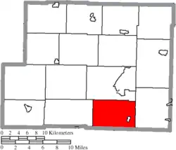 Location of Athens Township in Harrison County
