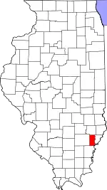 Map of Illinois highlighting Edwards County