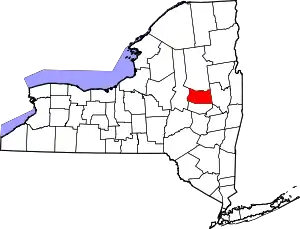Map of New York highlighting Fulton County