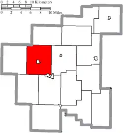 Location of Noble Township in Noble County