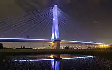 New Taipei Bridge at night.