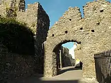 A gate leading to Tenby Castle.