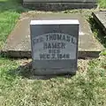 Grave marker of Thomas L. Hamer.