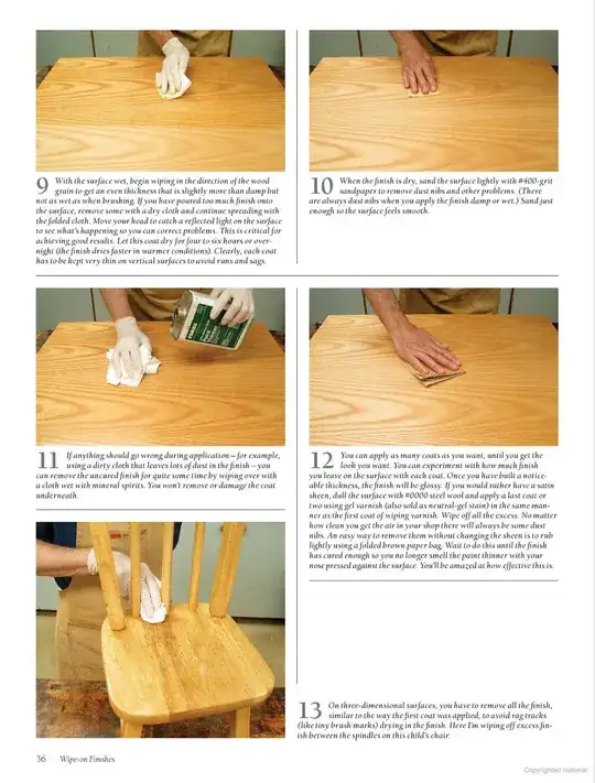 Applying wiping varnish 3