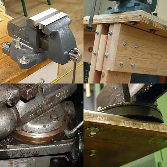 Metalworking vices, edge mounting