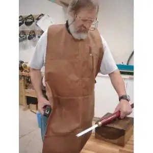 Leather woodturning apron