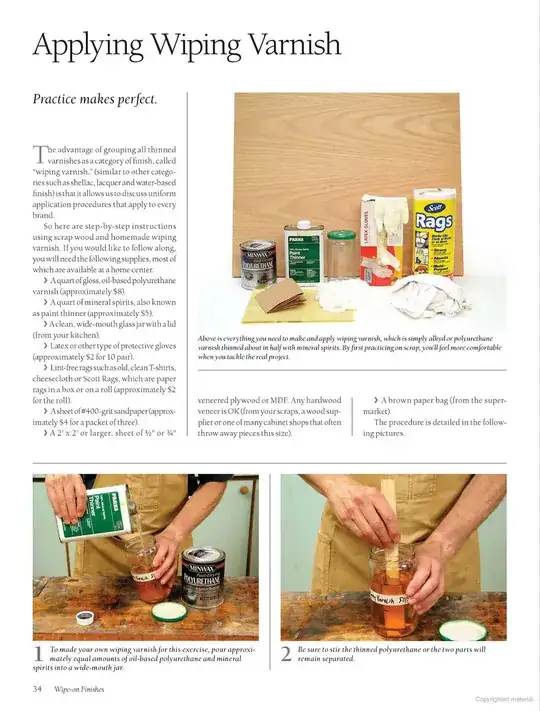 Applying wiping varnish 1