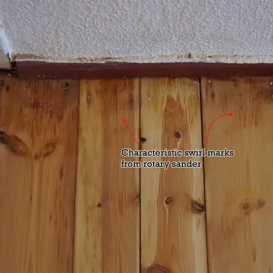 Swirl marks from edge sander