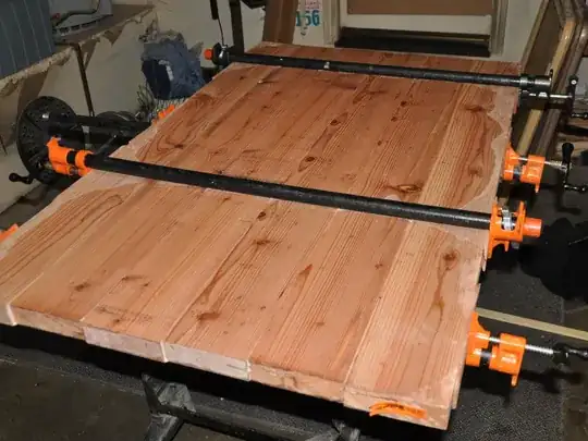 alternating clamps for a panel glue-up