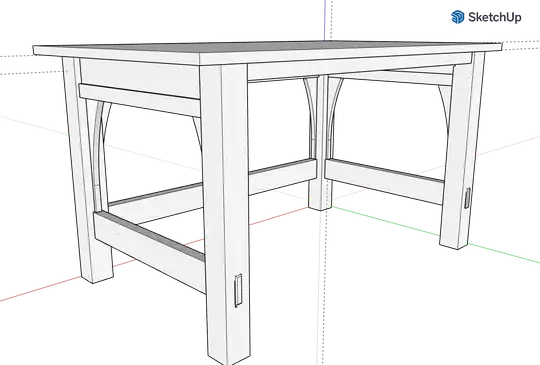 desk with rail at top