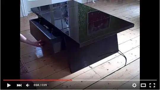 Coffee table being opened