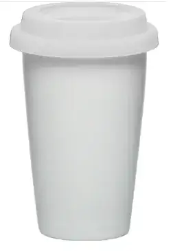 A hot cup covered with a plastic cap