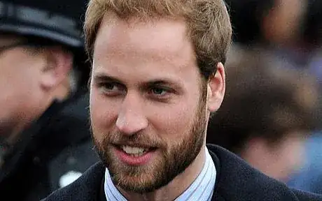 England's Prince William with a close-cropped, trimmed beard